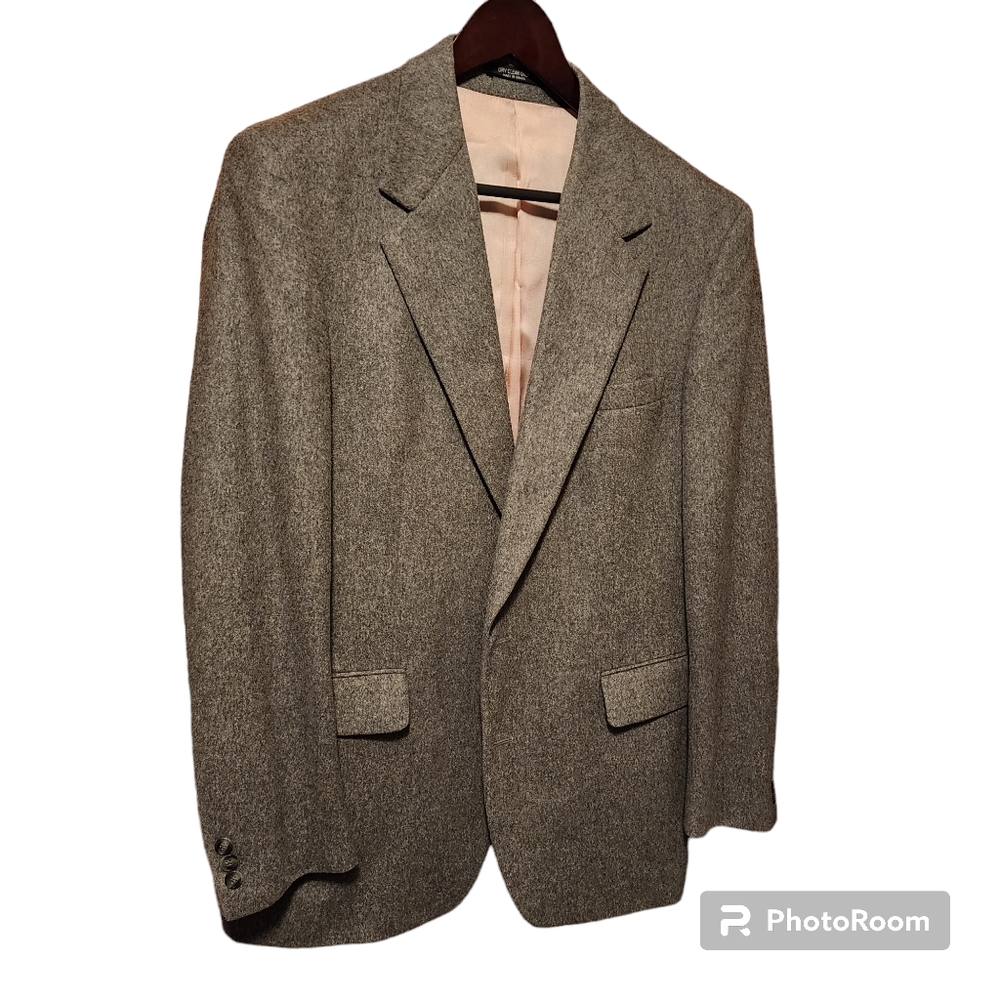 Last Chance Cashmere Christian Aujard Men Suit Blazer Jacket 42L woven in Italy.